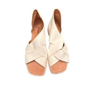 Free People Sun Valley Sandals White Open Toe Square Toe Casual Basic Size 9